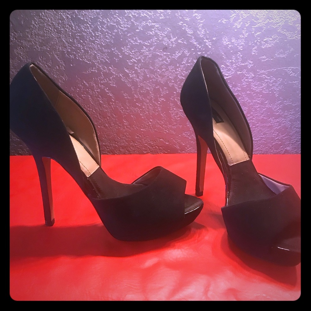 Zara Open Toe Suede stiletto heel